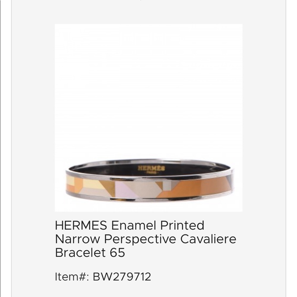 HERMES Enamel Printed Narrow Bracelet 65